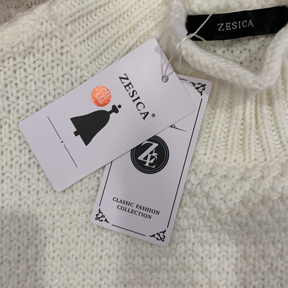 NWT | Women's Zesica White Knit Mock Neck Sweater - Size XXL - Picture 3 of 8
